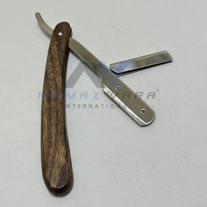 Navaja de Afeitar Recta de Madera para Barbería, Más Vendida, de Acero Inoxidable, Estilo con Bloqueo Oscilante, Hoja Única, de Alta Calidad - Product Image 2