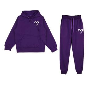 ชุดวอร์มเสื้อสวมหัวแบบสวมหัวโอเวอร์ไซส์สำหรับผู้หญิงชุดวอร์มผ้าฝ้ายขนแกะคุณภาพสูงสองชิ้น - Product Image 3