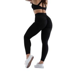 Pantalones de entrenamiento deportivos personalizados para mujer, mallas de Yoga con cintura cruzada y levantamiento de glúteos, mallas deportivas con cintura cortada en V cruzada para mujer - Product Image 6