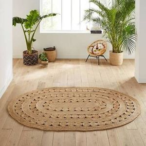 Alfombras Personalizables de Yute Orgánico de Alta Calidad, Reversibles, Hechas a Mano, Estilo Bohemio, para Sala de Estar, Duraderas y de Fácil Mantenimiento - Product Image 1