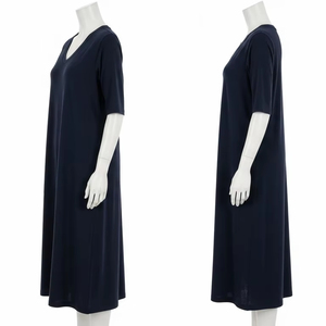 Vestido Casual Ecológico con Cuello en V y Cintura Natural, Tejido Suave y Sostenible, Ajuste Diario, Ropa de Moda, Vestido de Verano para Mujer - Product Image 5