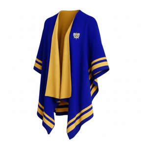 ผ้าคลุมไหล่แบบพอนโชสำหรับผู้หญิง ลายปัก ผ้าขนสัตว์ ผ้าคลุมไหล่แบบลำลอง ผ้าคลุมไหล่แบบกรีก ผ้าคลุมไหล่แบบเดรป - Product Image 2