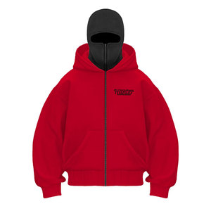 100% algodón Vintage gota hombro pasamontañas Sudadera con capucha hombres logotipo personalizado impresión cara completa peso pesado pasamontañas sudaderas con capucha hombres - Product Image 1