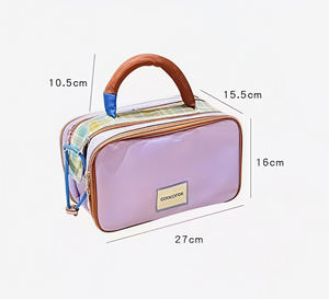 New Checkered <strong>Makeup</strong> <strong>Bag</strong> for Women Portable Large-Capacity Light Luxury Organized <strong>Compartments</strong> Travel Toiletry <strong>Bag</strong> - Product Image 6