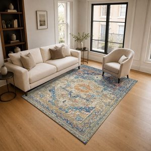 <b>RUGS</b> DEPOT LXDP-0622 Wholesale Multicolor Neutral Marble Effect Digital Printed Machine Washable Chenille Area <b>Rug</b> <b>Non</b> <b>Slip</b> - Product Image 2