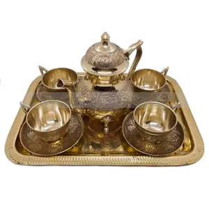 Service à café ou à thé vintage en laiton de haute qualité avec une belle peinture, finition polie pour la maison et les ustensiles de cuisine d'hôtel - Product Image 5