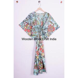 100% Cotton <b>Kaftan</b> Indian Cotton <b>Dress</b> Bohemian Cotton Robe Summer Wear <b>Kaftan</b> Night Wear <b>Womens</b> <b>Kaftan</b> For Gift - Product Image 1