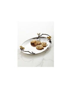 ถาดเสิร์ฟโลหะที่ออกแบบโดยช่างฝีมือพร้อมการผสมผสานของลวดลายแบบดั้งเดิมและทันสมัยที่สมบูรณ์แบบสำหรับการตกแต่งภายในบ้านของนักออกแบบ - Product Image 1