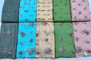 Tela de encaje bordado de gasa de fábrica al por mayor para boda Salwar Kameez de proveedor indio a precio mayorista - Product Image 4