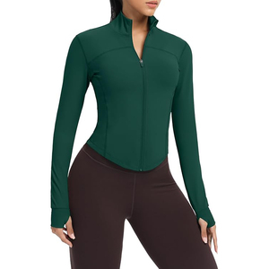 Lightweight Training <b>Jacket</b> Women Full Zip Stretchy Top Soft <b>Yoga</b> Athletic Wear Comfortable Nylon Spandex Mix - Product Image 2