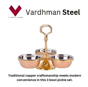 Tazón para servir encurtidos de acero y cobre, obtenga su ración de encurtidos frescos, ácidos y muy satisfactorios, Plato para encurtidos, Tarro para encurtidos, Tazón para encurtidos - Product Image 2