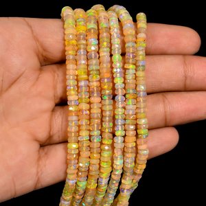 ลูกปัดโอปอลเอธิโอเปียสีเหลืองลูกปัดอัญมณีธรรมชาติหลวมสำหรับทำเครื่องประดับสร้อยคอสร้อยข้อมืออุปกรณ์เครื่องประดับ DIY - Product Image 2