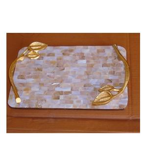 ถาดไม้ทรงกลมลายมุกสุดหรูทันสมัย ถาดอาหารเช้าขนาดใหญ่ ถาดตกแต่งโต๊ะ ราคาถูก ขายส่ง - Product Image 6