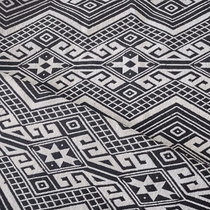 Bolso de mano de Jacquard para mujer con estilo clásico, bolso de hombro de urdimbre de algodón de poliéster blanco y negro, tapicería transpirable de peso pesado - Product Image 4