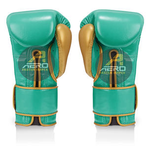 Gants en cuir vert or pour les arts martiaux et la boxe sparring Gants de frappe haute performance - Product Image 5