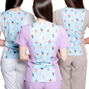 Yuhong nuevo diseño encantador Floral <span class=keywords><strong>Animal</strong></span> impreso enfermería Scrub Top dentista clínica ropa de trabajo médico impreso Top mujeres Scrub Set - Product Image 3