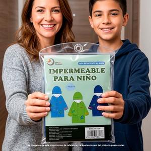 Impermeable Infantil para Niños, Diseño Divertido y Cómodo con Capucha, Ligero, Transpirable, de Nailon, con Dibujos Animados de Dinosaurios, Color Azul, Talla 10 - Product Image 4