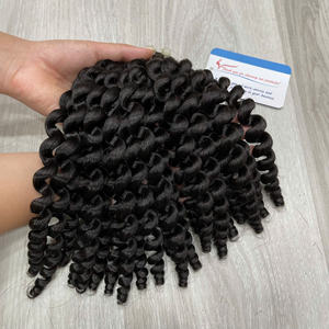 Extensions de cheveux humains vietnamiens 100% naturels, couleur noire, tissage bouclé à la vapeur, vente en gros, fournisseur - Product Image 6
