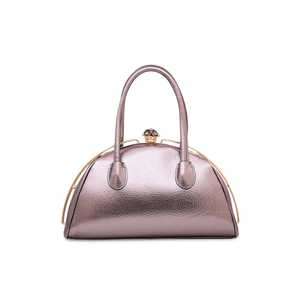 Sac à main en cuir gris P35836 pour filles fourre-tout élégant et décontracté avec fermeture à rabat à deux sangles Décoration de chaîne de perles doublée de cuir - Product Image 1