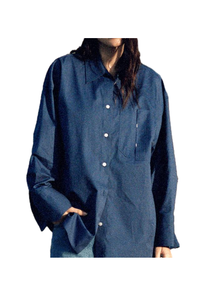 Camisa azul oscuro para mujer con manga completa para uso en la oficina disponible en suministro al por mayor, productos de la mejor calidad y ecológicos - Product Image 3