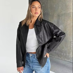 Chaqueta de Motociclista para Mujer, Estilo Moderno, de Lona Estampada, Holgada, Transpirable, Impermeable, Cortavientos, Talla Grande, para Invierno - Product Image 1