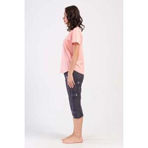 Conjunto de pantalón capri ovalado con cuello redondo y manga corta KADIN P.SUPREM - Rosa Bebé - Rosa Bebé - Product Image 2