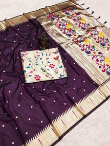Saris en coton Sungudi avec une magnifique bordure en zari, imprimé à carreaux, décontracté et pour les fêtes, pur coton provenant d'un fabricant indien - Product Image 3