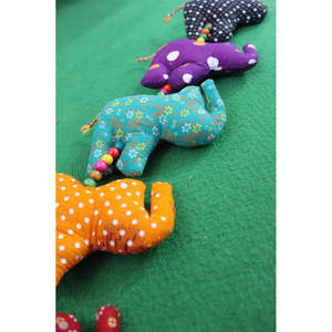 Mobile mural en coton à 5 motifs d'éléphants, 76 cm, style bohème, design abstrait, pour décoration intérieure, art décoratif, ornements - Product Image 6