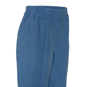 Women's High-<b>Waist</b> Wide-Leg Linen <b>Trousers</b> with <b>Elastic</b> Back Breathable Casual Pants - Product Image 2