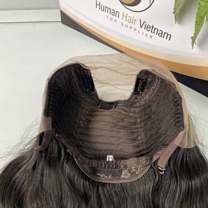Vente en gros Perruques cheveux humains vierges européens Remy à trame unique pour femmes noires Perruque à dentelle complète de couleur noire douce - Product Image 3
