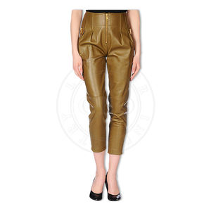 Pantalon en cuir noir de la robe des femmes, collection de saison de mode d'OEM - Product Image 5