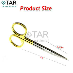 Iris Gum Ciseaux Droit TC 11.5cm Iris Tissu Gomme Ciseaux En Acier Inoxydable Chirurgie Dentaire Médic Instruments Chirurgie - Product Image 3