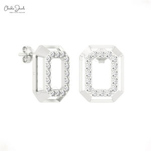 สินค้าขายดีที่สุด1.5มม. กลมเพชรสีขาวธรรมชาติทรงแปดเหลี่ยมกระดุมทอง14K เครื่องประดับแฮนด์เมด - Product Image 5