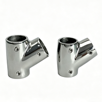 Raccord en T droit en acier inoxydable 316 de qualité marine pour bateau, yacht, main courante, garde-corps de pont, raccord de tuyau, quincaillerie marine
