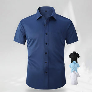 เสื้อผู้ชายฤดูร้อน ระบายอากาศได้ดี สวมใส่สบาย แฟชั่น แขนสั้น รับผลิตตามแบบ (OEM) ผ้าผสมโพลีเอสเตอร์และคอตตอน ถักลายเรียบ ปักด้วยเครื่องจักร - Product Image 4