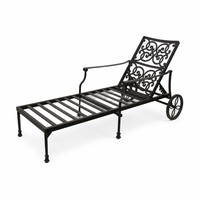 Chaise longue en aluminium moderne, durable, résistante aux intempéries et confortable pour les ensembles de jardin, les repas en plein air et les parcs