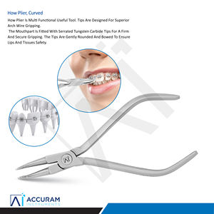 Alicate Curvo de Ortodoncia con Puntas de Carburo de Tungsteno Dentadas, Herramienta de Precisión para Sujetar Alambres de Arco, Instrumento Dental para Doblar - Product Image 5