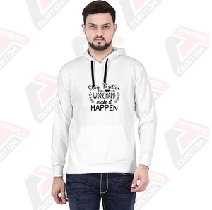 เสื้อฮู้ดดี้พรีเมียมสำหรับผู้ชาย เนื้อผ้านุ่มพิเศษ 100% ผ้าฝ้าย ปักลาย ประดับลูกปัด ย้อมสีพื้น พิมพ์ลายดิจิทัล ปรับแต่งได้ สำหรับฤดูหนาว - Product Image 5
