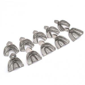 Porte-empreintes dentaires avec maille en acier et en métal, empreinte manuelle, certifié CE, 5 positions de mâchoire, poignée moletée pour usage hospitalier - Product Image 2