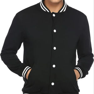 Veste universitaire sur mesure en gros, mélange de laine et manches en cuir véritable - Product Image 1