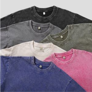 Usine Pas Cher Prix En Gros Vintage Lavé À L'acide T-shirts T-shirt Lourd T-shirt Surdimensionné pour les hommes - Product Image 3