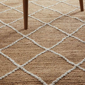 Netline Home Kunu Natural Handwoven <b>Jute</b> <b>Rug</b> Modern Tufted Diamond Design - Product Image 3
