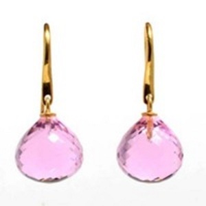 Hydro – boucles d'oreilles en forme de poire en argent Sterling 925 avec Quartz rose - Product Image 1