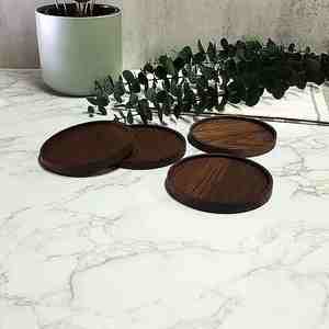 Sous-verres ronds en bois de qualité supérieure Noyer Sesham Bois Fait à la main Conception personnalisée Vente chaude Inde - Product Image 6