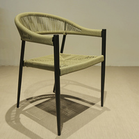 Chaise de bistrot empilable en aluminium pour balcon, jardin et extérieur, tressée en corde, directement de l'usine