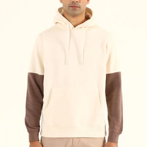 Pull à capuche en polaire 100% coton pour hommes, coupe ample de haute qualité, poids lourd, motif solide, col à capuche, coupe panneau, manches d'hiver - Product Image 1