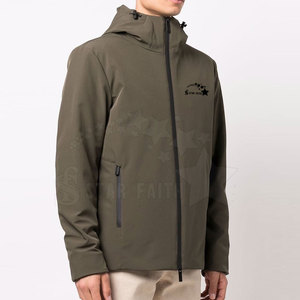 Veste Softshell Imperméable de Sport pour Hommes avec Fermeture Éclair Respirante Entraînement Haute Rue Hiver OEM Tissu Respirant - Product Image 3