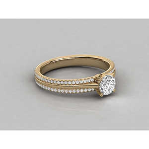 Anillo Solitario de Oro de 14K para Mujer con Diamante Cultivado en Laboratorio - Product Image 1