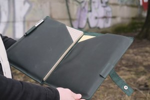 Wholesale Custom <b>Leather</b> Organizer Promotion A4 <b>Leather</b> File <b>Folder</b> Genuine <b>Leather</b> Portfolio Popular - Product Image 5