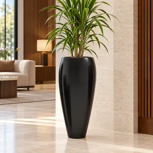 กระถางต้นไม้ไฟเบอร์กลาสทรงสูง Fida แบบเต็มตัว - Product Image 5